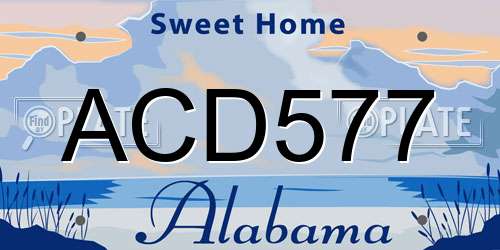 ACD577 Alabama License Plate
