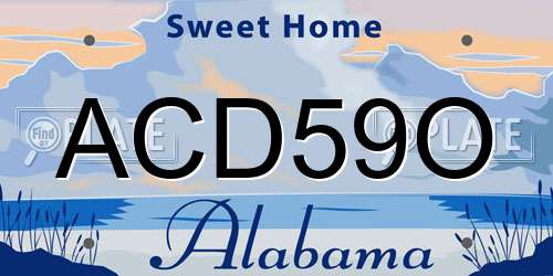 ACD59O Alabama License Plate