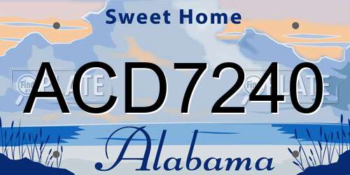 ACD7240 Alabama License Plate