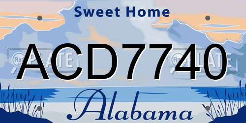 ACD7740 Alabama License Plate