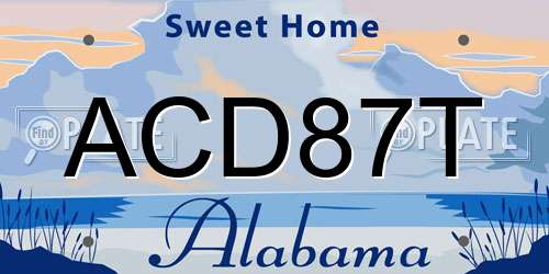 ACD87T Alabama License Plate