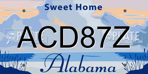 ACD87Z Alabama License Plate