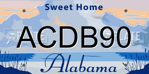 ACDB90 Alabama License Plate