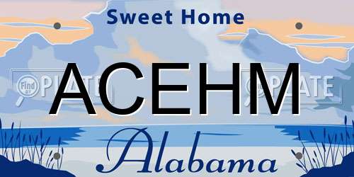 ACEHM Alabama License Plate