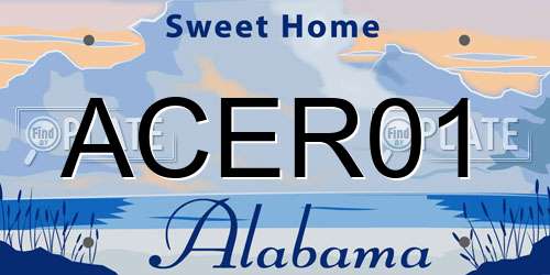 ACER01 Alabama License Plate