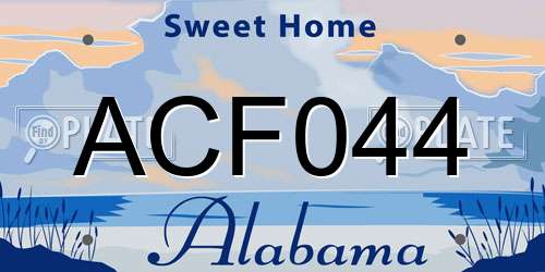 ACF044 Alabama License Plate