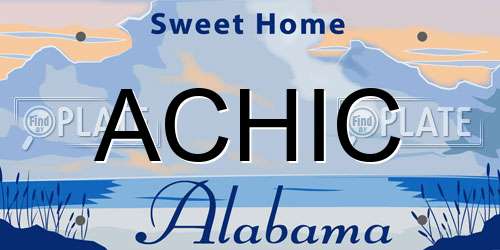 ACHIC Alabama License Plate