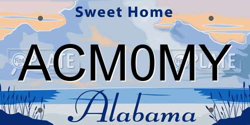 ACM0MY Alabama License Plate
