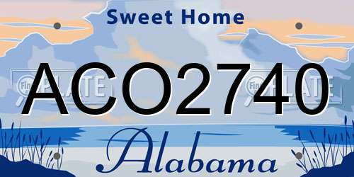 ACO2740 Alabama License Plate