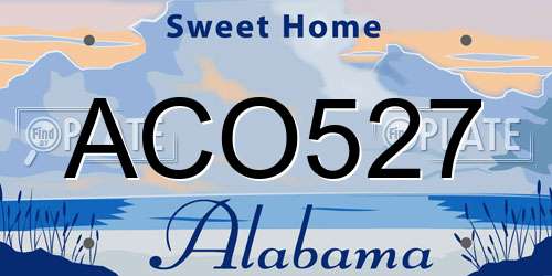 ACO527 Alabama License Plate