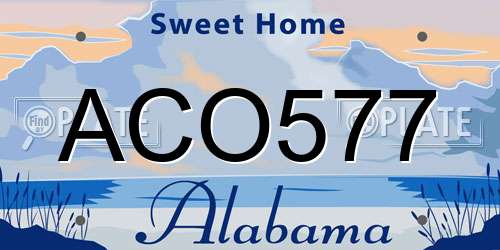 ACO577 Alabama License Plate