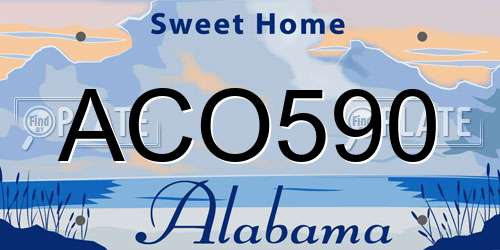 ACO590 Alabama License Plate