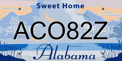 ACO82Z Alabama License Plate