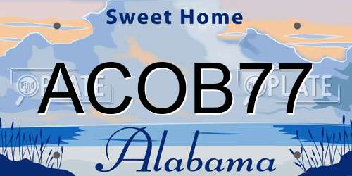 ACOB77 Alabama License Plate
