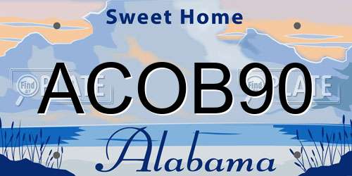 ACOB90 Alabama License Plate