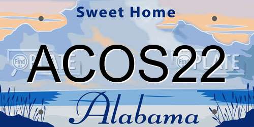 ACOS22 Alabama License Plate