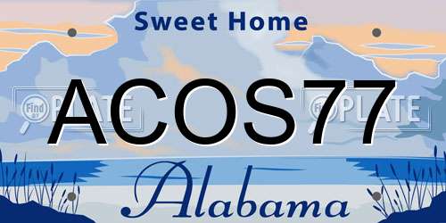 ACOS77 Alabama License Plate