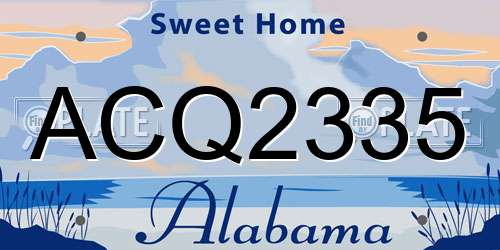 ACQ2335 Alabama License Plate