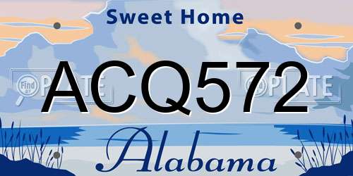 ACQ572 Alabama License Plate