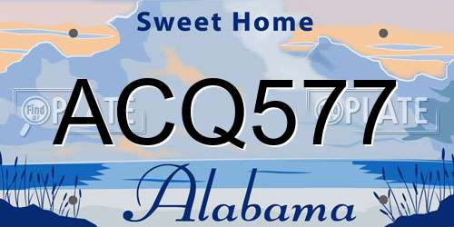 ACQ577 Alabama License Plate