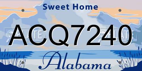 ACQ7240 Alabama License Plate