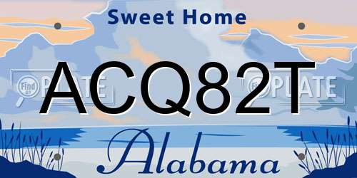 ACQ82T Alabama License Plate