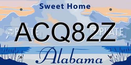 ACQ82Z Alabama License Plate