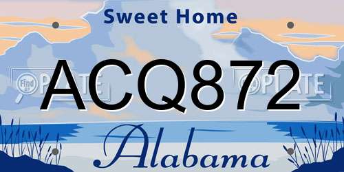 ACQ872 Alabama License Plate