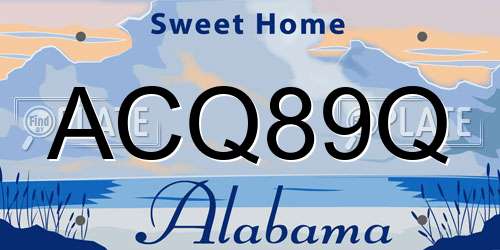 ACQ89Q Alabama License Plate