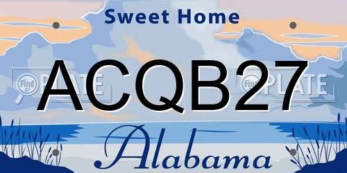 ACQB27 Alabama License Plate