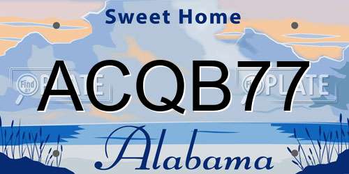 ACQB77 Alabama License Plate