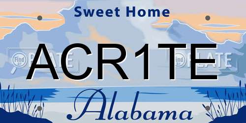 ACR1TE Alabama License Plate