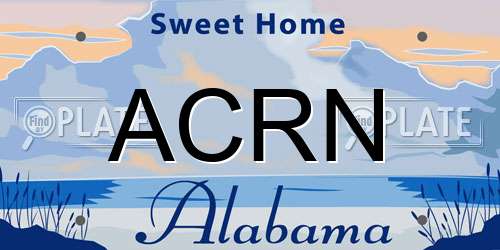ACRN Alabama License Plate