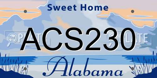 ACS230 Alabama License Plate