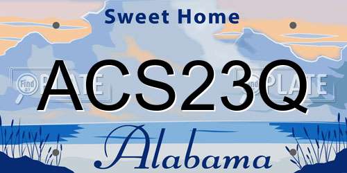 ACS23Q Alabama License Plate