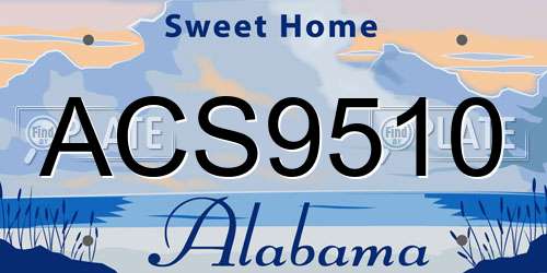 ACS9510 Alabama License Plate