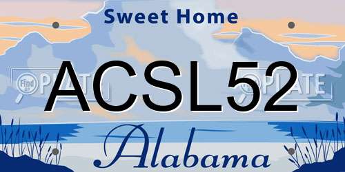 ACSL52 Alabama License Plate