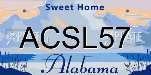ACSL57 Alabama License Plate