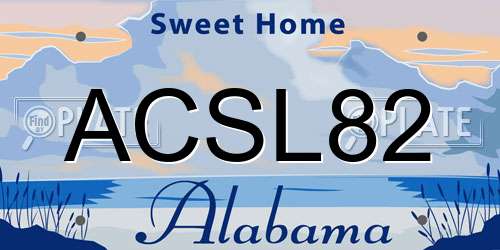ACSL82 Alabama License Plate
