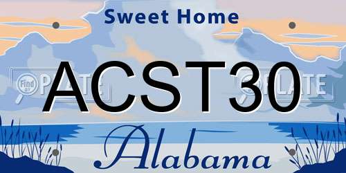 ACST30 Alabama License Plate