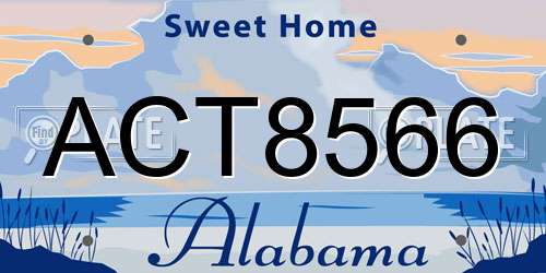 ACT8566 Alabama License Plate