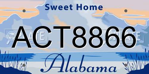 ACT8866 Alabama License Plate