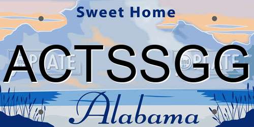 ACTSSGG Alabama License Plate