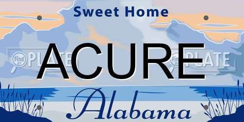 ACURE Alabama License Plate