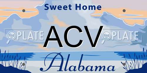 ACV Alabama License Plate