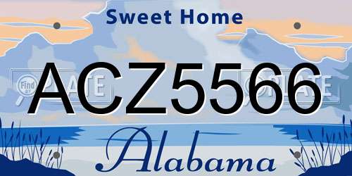 ACZ5566 Alabama License Plate