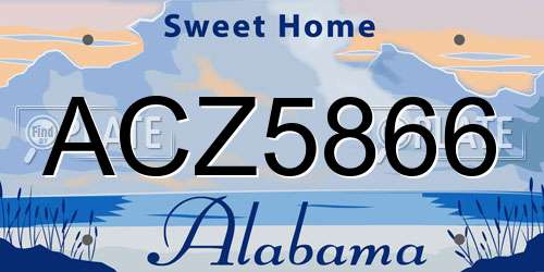 ACZ5866 Alabama License Plate