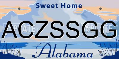 ACZSSGG Alabama License Plate