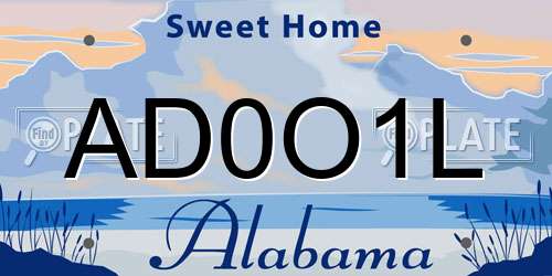 AD0O1L Alabama License Plate
