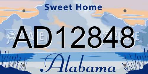 AD12848 Alabama License Plate